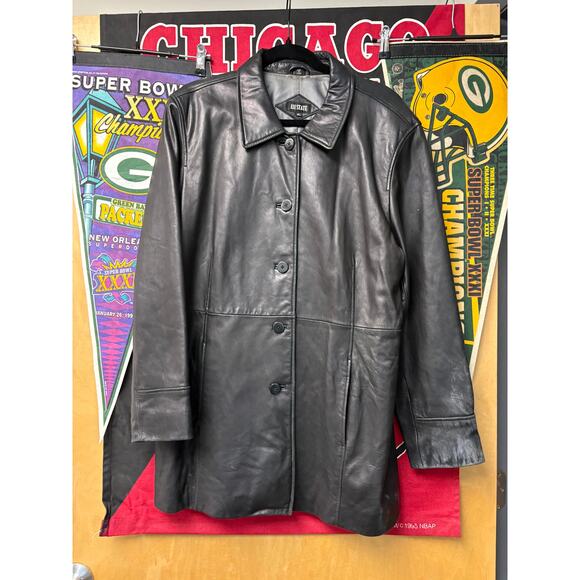111 State Jackets & Blazers - 111 State Genuine Leather Biker Jacket Womens XL Black Motorcycle Grunge Goth